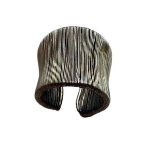 Artesian Silver Tone Wire Wrapped Wide Band Ring Woman’s Bohemian Gypsy Jewelry